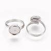 Adjustable 304 Stainless Steel Finger Rings Components STAS-L193-P-10mm-2
