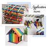 180Pcs 6 Colors Wood Craft Sticks WOOD-FH0002-51-5