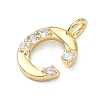 Brass Micro Pave Clear Cubic Zirconia Pendants KK-I476-01G-C-2