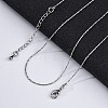 Brass Cardano Chain Necklaces for Women NJEW-D302-02P-1