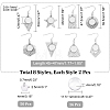 16Pcs 8 Style 304 Stainless Steel Earring Hooks STAS-CA0001-84-2