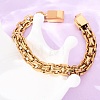 304 Stainless Steel Link Chain Bracelets BJEW-F529-14G-3