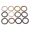 12Pcs 12 Styles Synthetic Lava Rock Stretch Bracelets Sets BJEW-JB10936-4