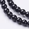 Natural Black Onyx Round Beads Strands GSR20mmC097-2