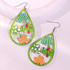 Saint Patrick's Day Acrylic Glitter Powder Dangle Earrings FS-WGA25D9-05-1