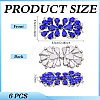 6Pcs Flower Glass Rhinestone Cabochons DIY-FG0010-18C-2