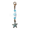 Ocean Theme Alloy Charm & Glass Beads Pendant Decorations HJEW-JM03158-02-2
