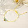 Brass Fish Charm Braided Bracelets BX9952-2