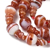 Natural Banded Agate 3-Hole Guru Bead Strands G-K149-57-3