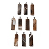 Natural Coffee Agate Pendants G-H289-05P-03-1
