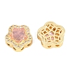 Brass Clear Cubic Zirconia Beads KK-B186-01G-04-2