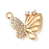 Brass Micro Pave Clear Cubic Zirconia Charms KK-G503-38G-1