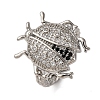 Brass Micro Pave Cubic Zirconia Adjustable Open Cuff Rings for Women RJEW-A072-01B-P-4
