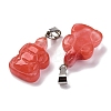Cherry Quartz Glass Pendants G-B127-06P-04-3