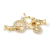 Brass Pave Clear Cubic Zirconia Fold Over Clasps KK-M320-18G-1