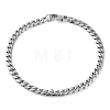 304 Stainless Steel Cuban Link Chain Bracelet BJEW-C048-01P-1