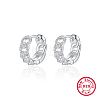 Rhodium Plated 925 Sterling Silver Micro Pave Cubic Zirconia Hoop Earrings KY3398-2-1