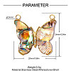 304 Stainless Steel & Abalone Shell Paua Shell Pendants STAS-A26-04-04-2