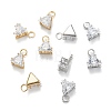 Brass Clear Cubic Zirconia Charms ZIRC-G170-15-1