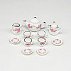 Porcelain Miniature Teapot Cup Set Ornaments PORC-PW0001-053E-1