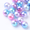 Rainbow Acrylic Imitation Pearl Beads OACR-R065-6mm-A02-1