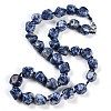 Natural Blue Spot Jasper Nuggets Beaded Necklaces for Women Men NJEW-K388-01M-1