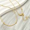 1.2MM Brass Ball Round Snake Chain Necklaces for Women Men NJEW-F350-03G-1