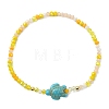 Abacus Glass & Dyed Synthetic Turquoise Beads Stretch Bracelets for Women BJEW-JB13812-02-4