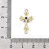 Religion Brass Pave Blue Cubic Zirconia Connector Charms KK-G602-07G-08-3