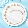 Ocean 304 Stainless Steel Starfish Link Chain and Brass Paperclip Chain Necklaces for Women NJEW-JN05927-1