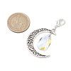 Alloy Moon & Glass Pendant Decorations HJEW-JM02689-02-3