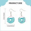 ANATTASOUL 6 Pairs 6 Colors Resin Doughnut Dangle Earrings EJEW-AN0003-27-2