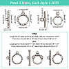 5 Sets 5 Style  304 Stainless Steel Toggle Clasps STAS-DC0008-15-4