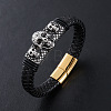 Punk Braided PU Leather Cord Bracelets JD5649-2-1