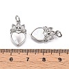 Brass Micro Pave Clear Cubic Zirconia Pendants KK-N254-211P-3