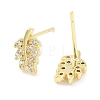 Brass Micro Pave Clear Cubic Zirconia Stud Earrings for Women EJEW-S217-D03-2