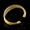 Pretty Real 18K Gold Plated Brass Torque Cuff Bangle BJEW-EE0001-07-3