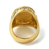 Ion Plating(IP) Oval with Saint 304 Stainless Steel Rhinestone Signet Rings RJEW-Q815-01G-M-3