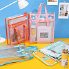 12Pcs 4 Colors Transparent Plastic Packing Bags with Handles and Snap Buttons ABAG-PH0001-87-4