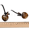 Heart Natural Tiger Eye Pendant Decorations G-K353-07B-3