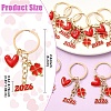 10Pcs Alloy Enamel Clover & Number 2026 & Heart Pendant Decorations KEYC-YW00284-3