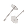 Tarnish Resistant 304 Stainless Steel Flat Round Blank Peg Stud Earring Findings STAS-S028-24-3