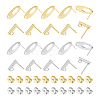 Unicraftale 40Pcs 4 Style Rectangle & Oval 304 Stainless Steel Stud Earring Findings STAS-UN0054-35-1