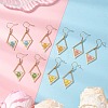 Rhombus with Triangle Glass Seed Beads Dangle Earrings EJEW-MZ00654-1