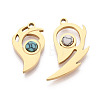 2Pcs 2 Styles 304 Stainless Steel & Synthetic Turquoise Pendants STAS-T074-15G-1