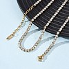 3MM 304 Stainless Steel Rhinestone Cup Chain Necklaces for Women NJEW-G175-01G-02-3