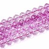 Crackle Transparent Glass Beads Strands X1-GLAA-N063-8mm-05-1
