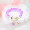 Daisy Crackle Glass Round Beaded Stretch Bracelets FS-WG28140-09-1