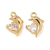 Ocean Brass Micro Pave Clear Cubic Zirconia Charms KK-B160-42G-01-1