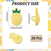 30Pcs Pineapple Resin Shank Buttons BUTT-CP0001-19-2